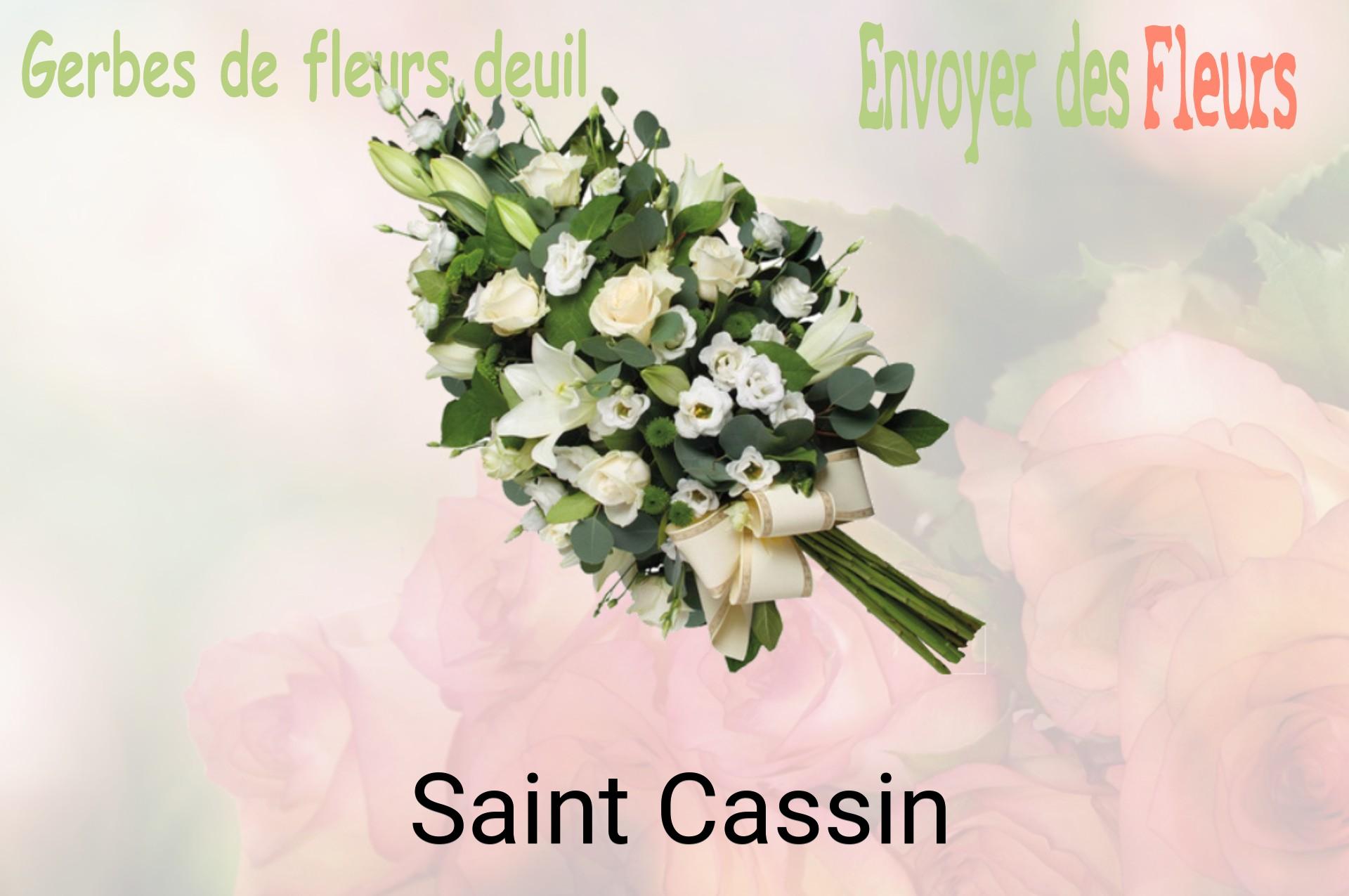 Gerbe de fleurs de deuil livrée à Saint-Cassin